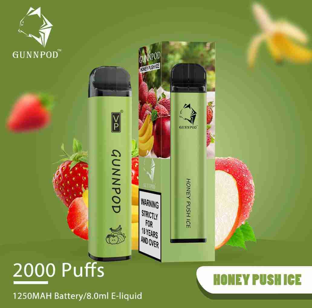 Honey Push Ice-2000 Puffs | Honey Push Ice Gunnpod 2000 Puffs Vape Honey Push Ice-2000 Puffs