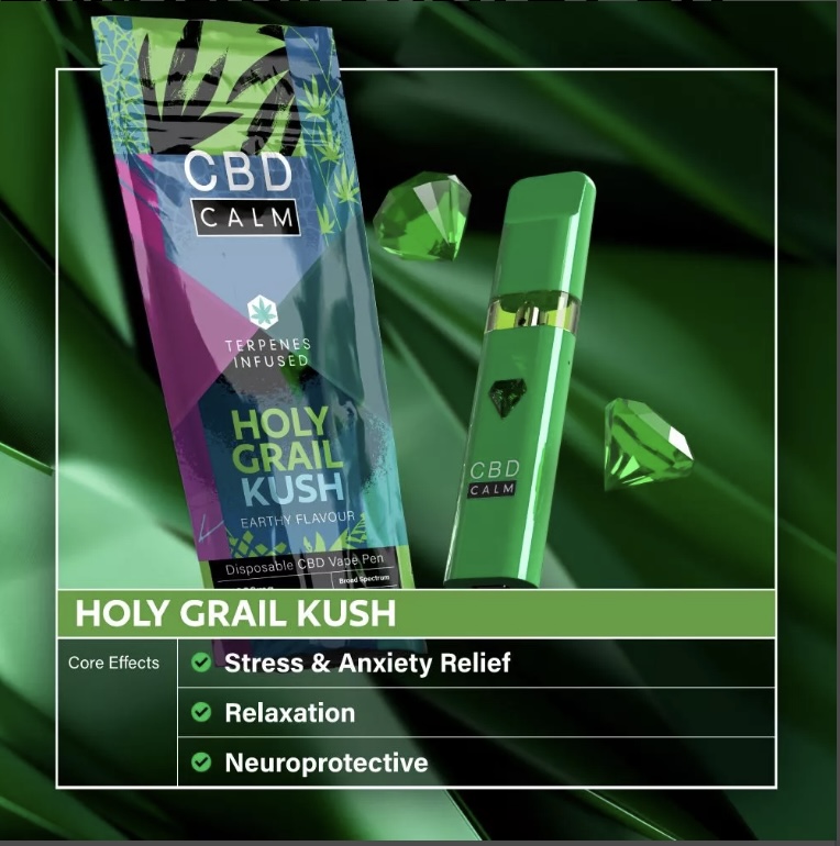Holy Grail Kush – Cbd Terpenes 1800Mg Disposable Vape | Cbd Calm | Img 5209 Holy Grail Kush – CBD Terpenes 1800mg Disposable Vape | CBD Calm - Image 2